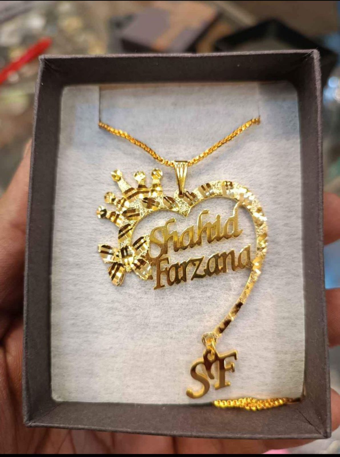 Customize Heart Hanging Necklace