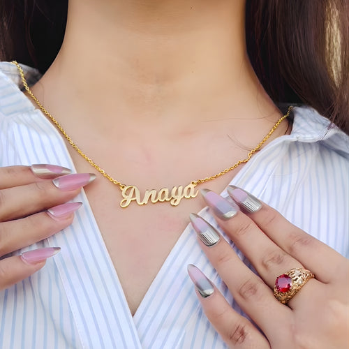 Minimal Style Custom Name Necklace | Gold Silver Plated Pendant