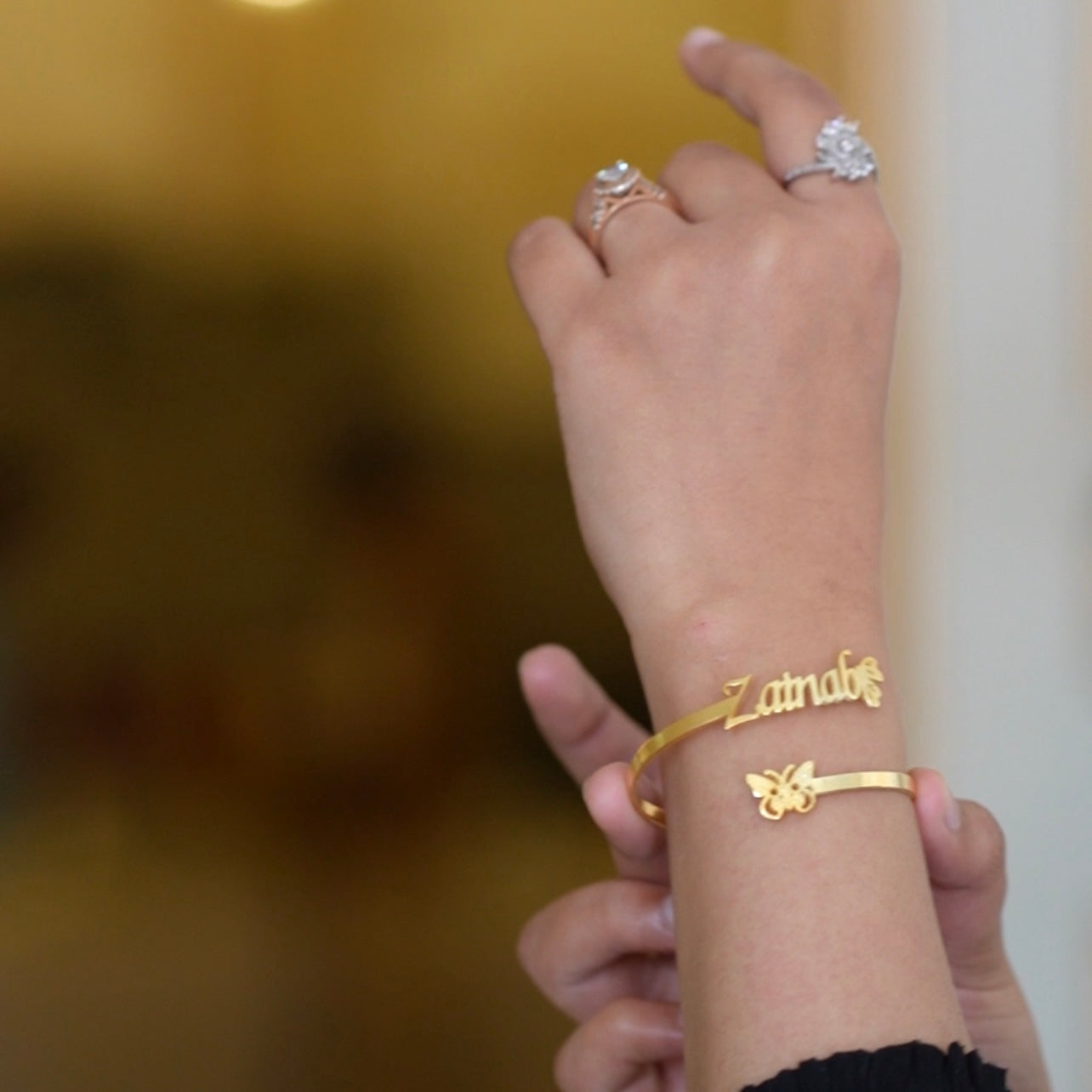 Customize Butterfly Name Bangle