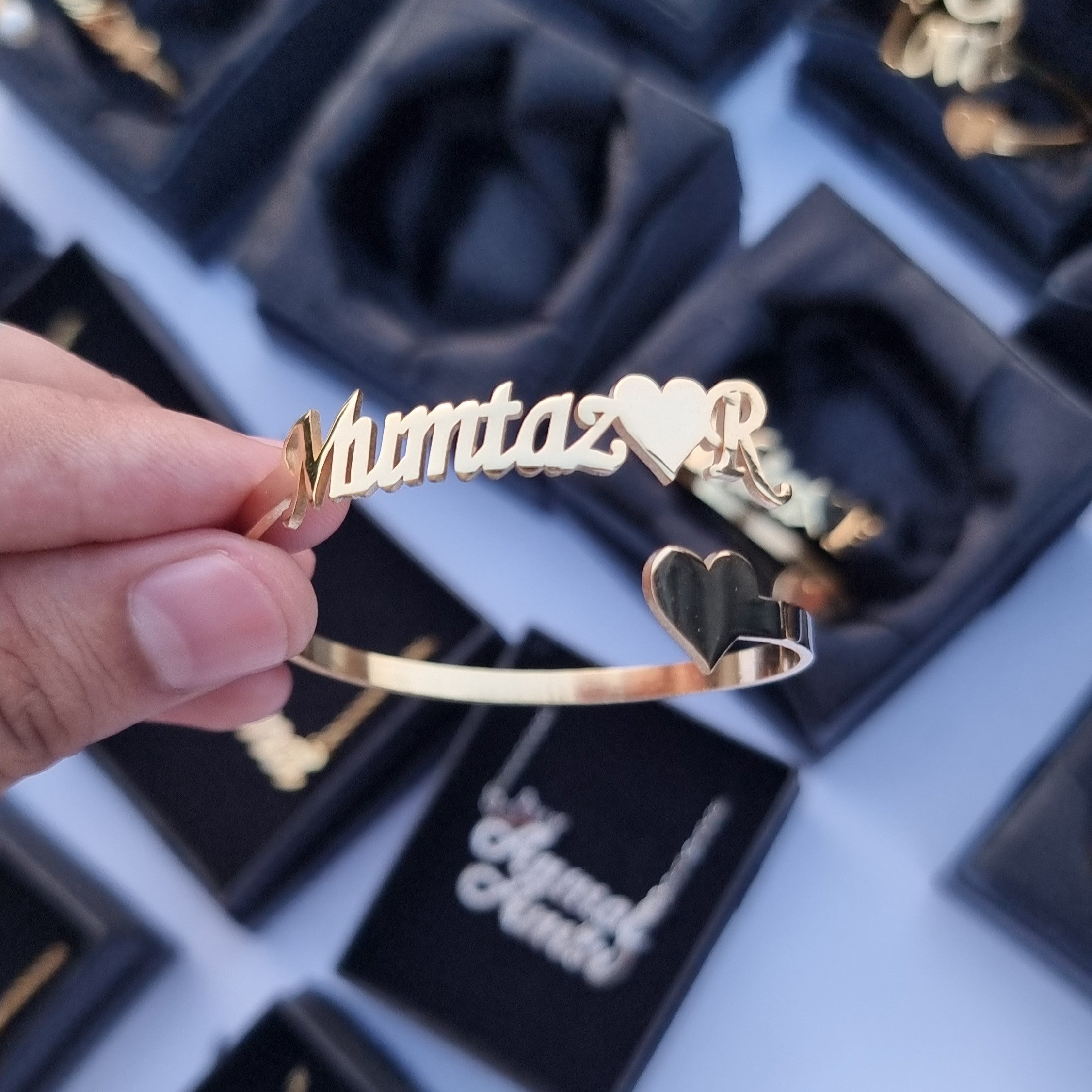 Customize Name Heart Bangle