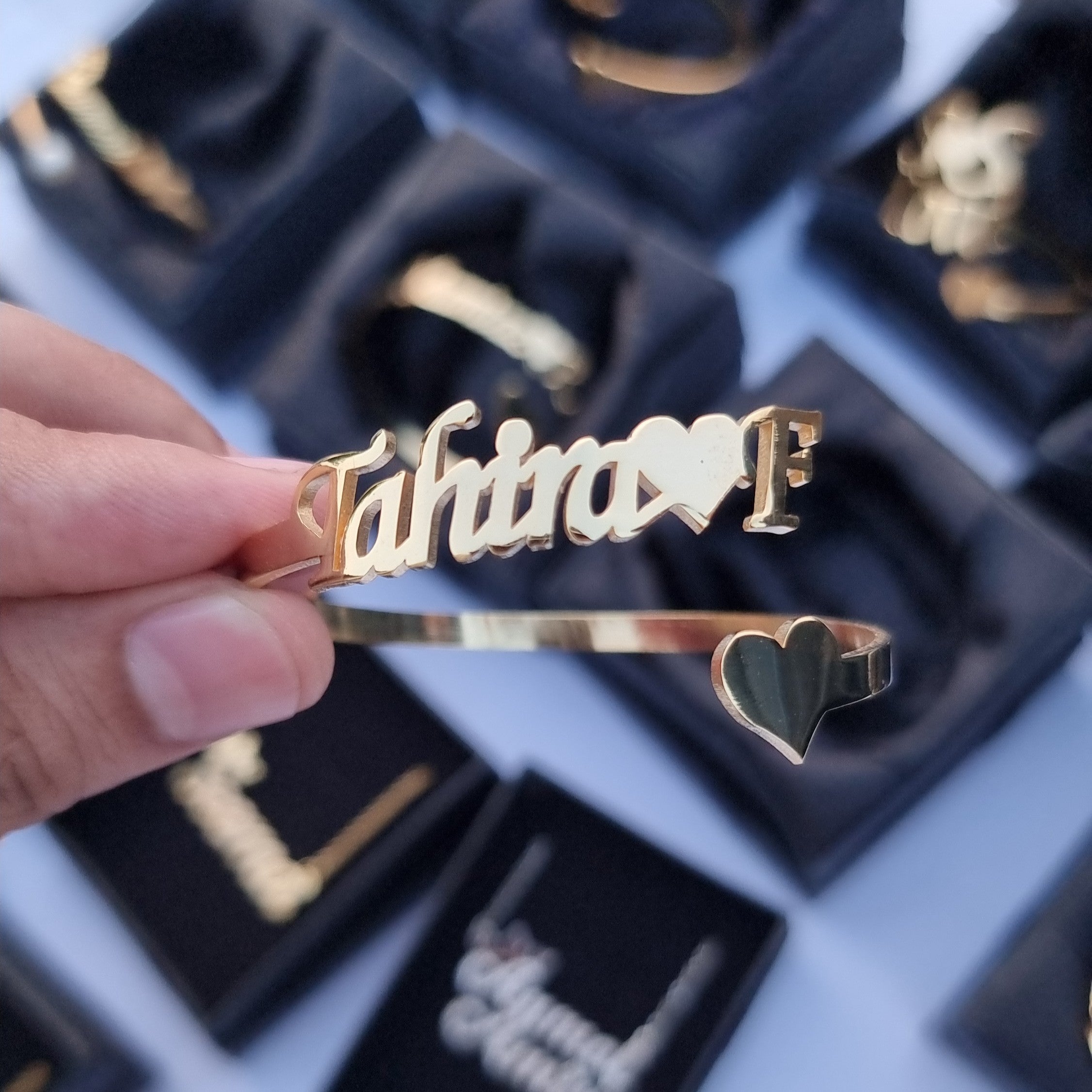 Customize Name Heart Bangle