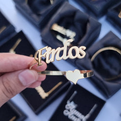 Customize Name Heart Bangle