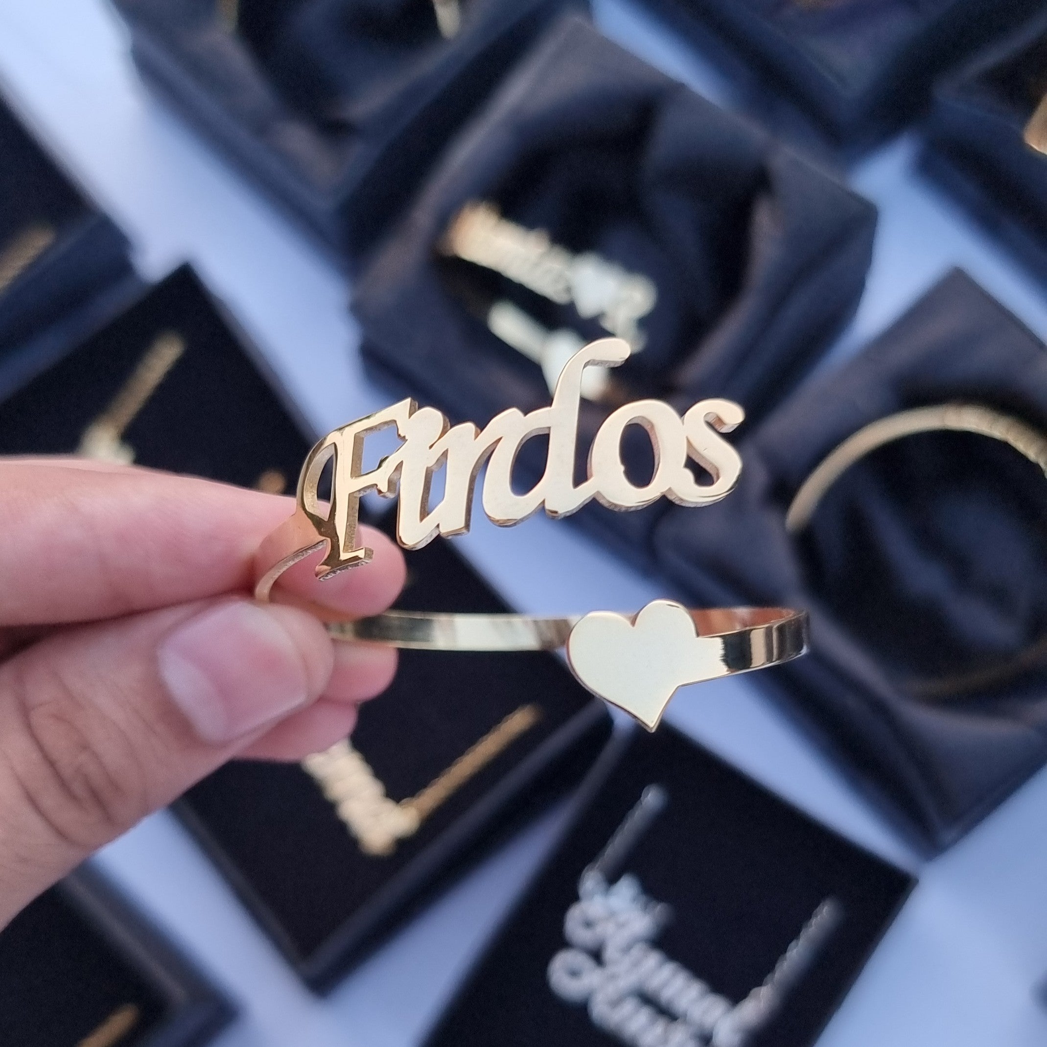 Customize Name Heart Bangle