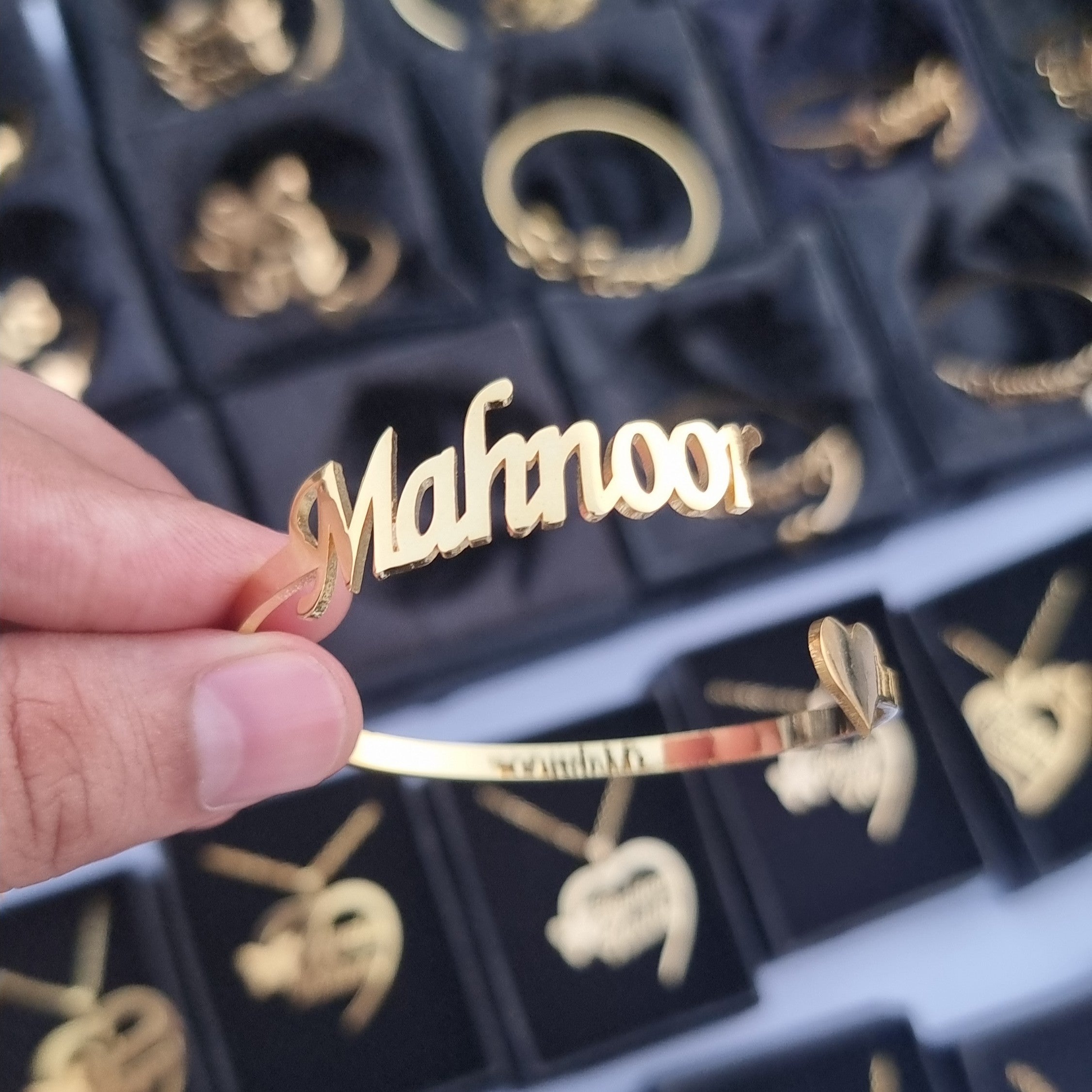 Customize Name Heart Bangle