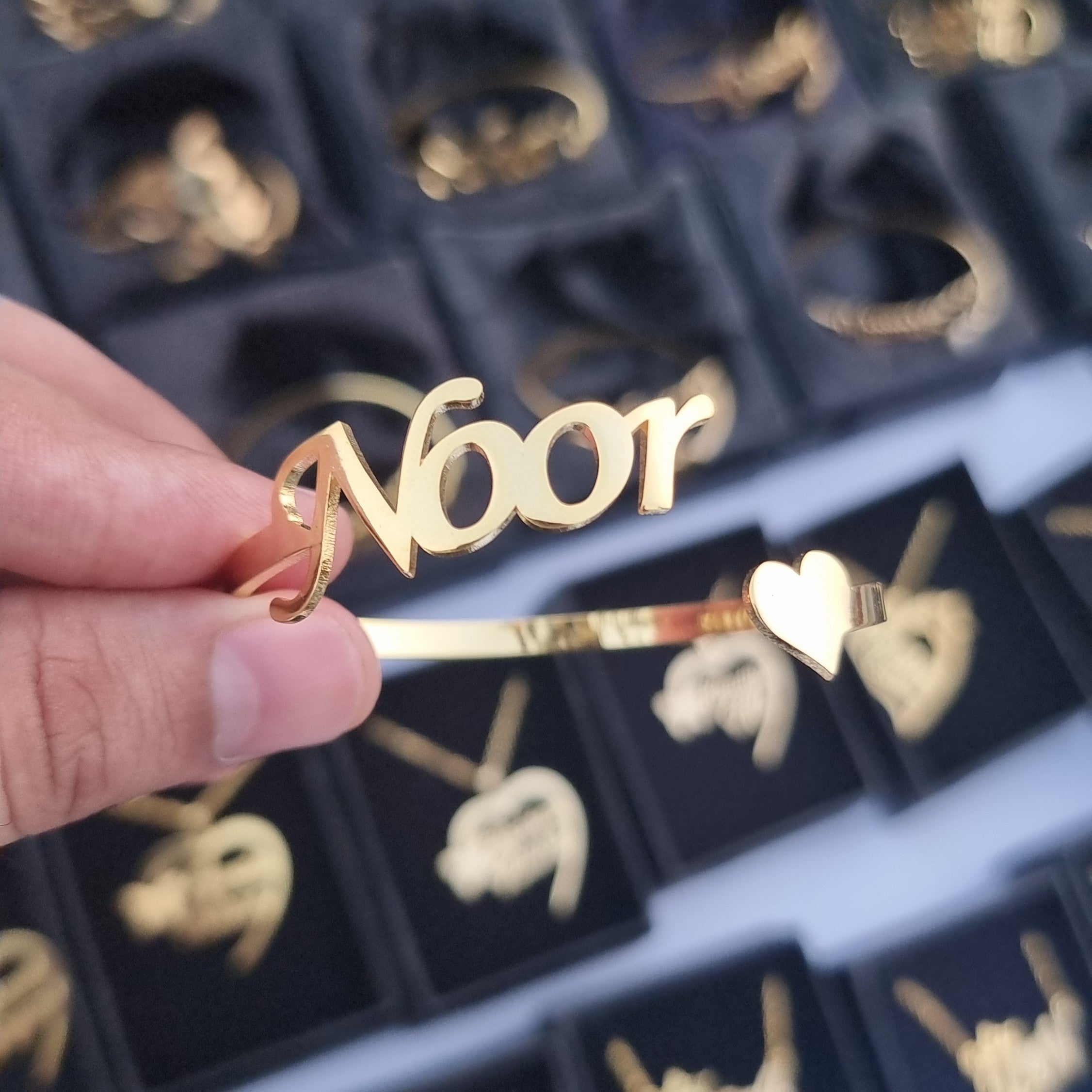 Customize Name Heart Bangle