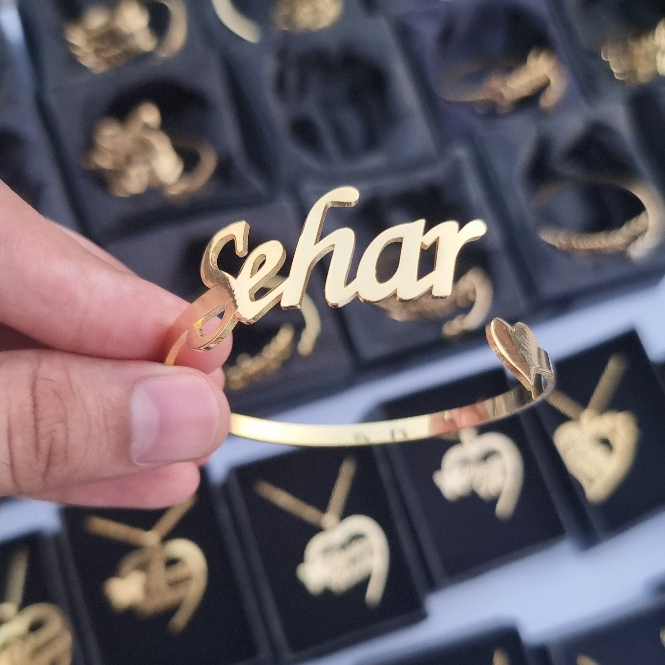 Customize Name Heart Bangle