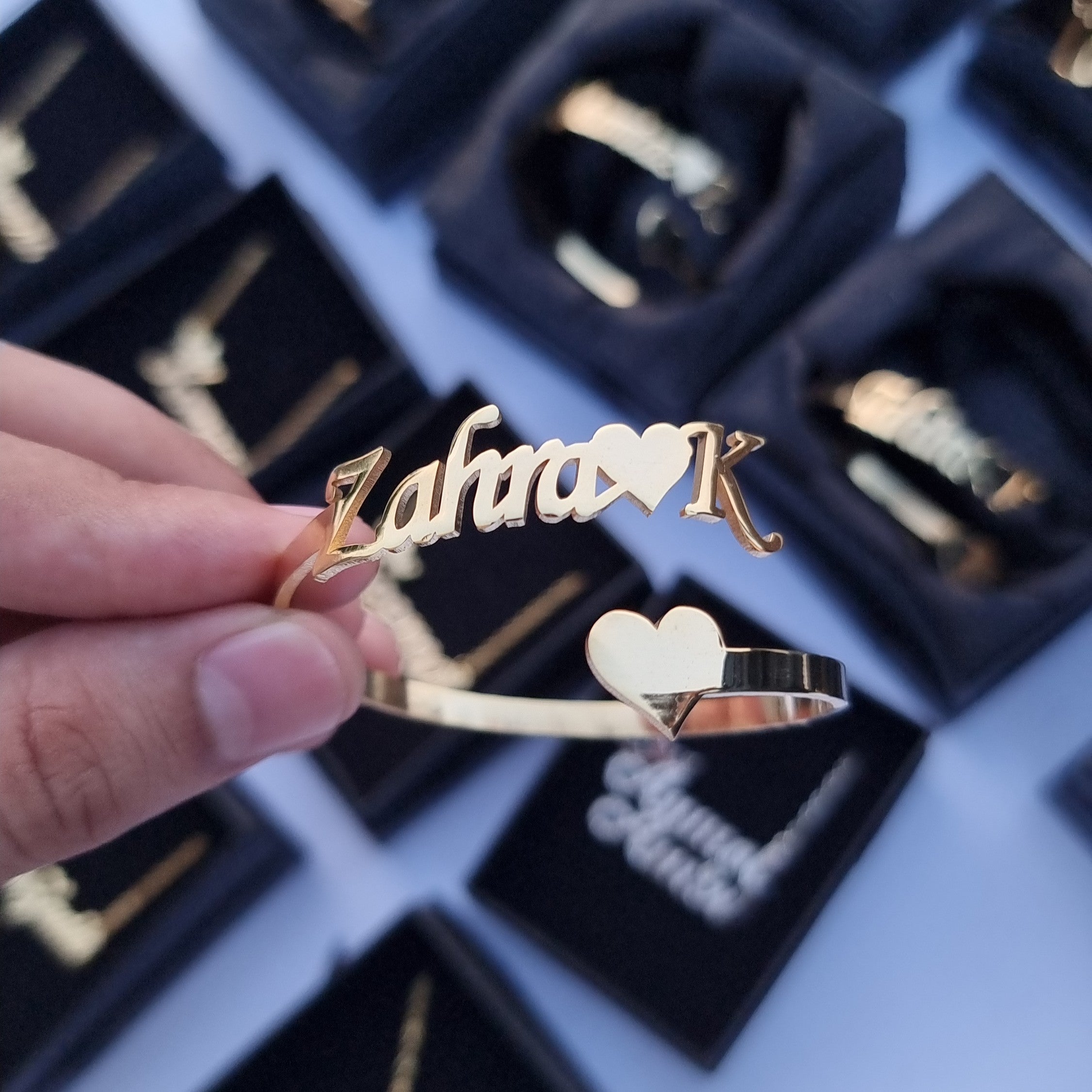 Customize Name Heart Bangle