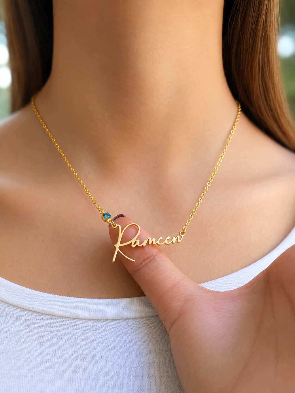 Custom Birthstone Name Necklace, Personalized Jewelry, Dainty Name Pendant Gold, Silver, Gift for Her, Birthday & Wedding Gift