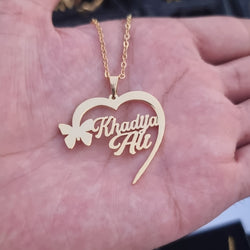 Customize Name Necklace Heart Design