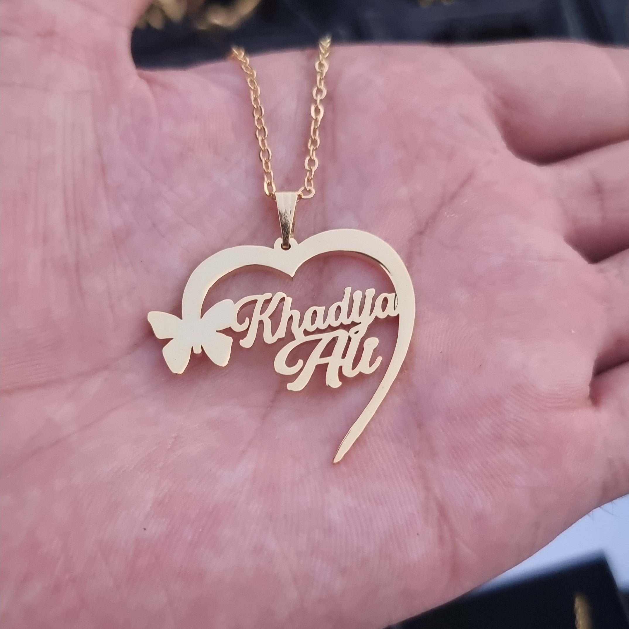 Customize Name Necklace Heart Design