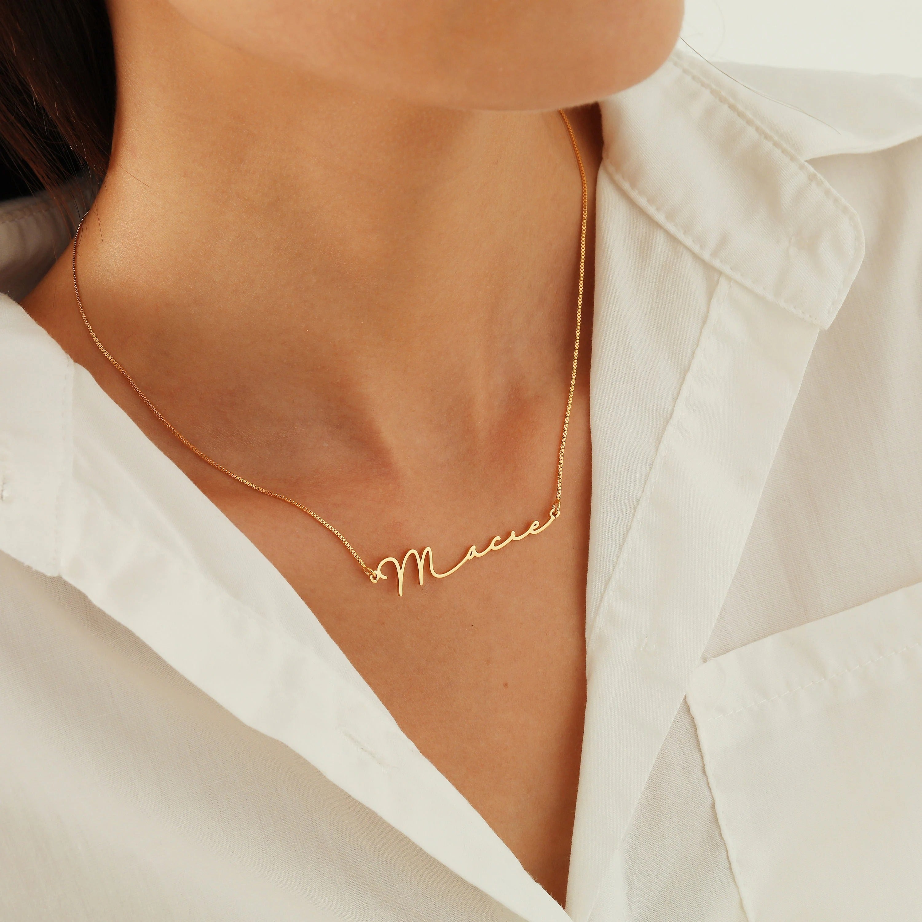 Personalized Custom Name Gold-Plated Necklace – Live Preview Design
