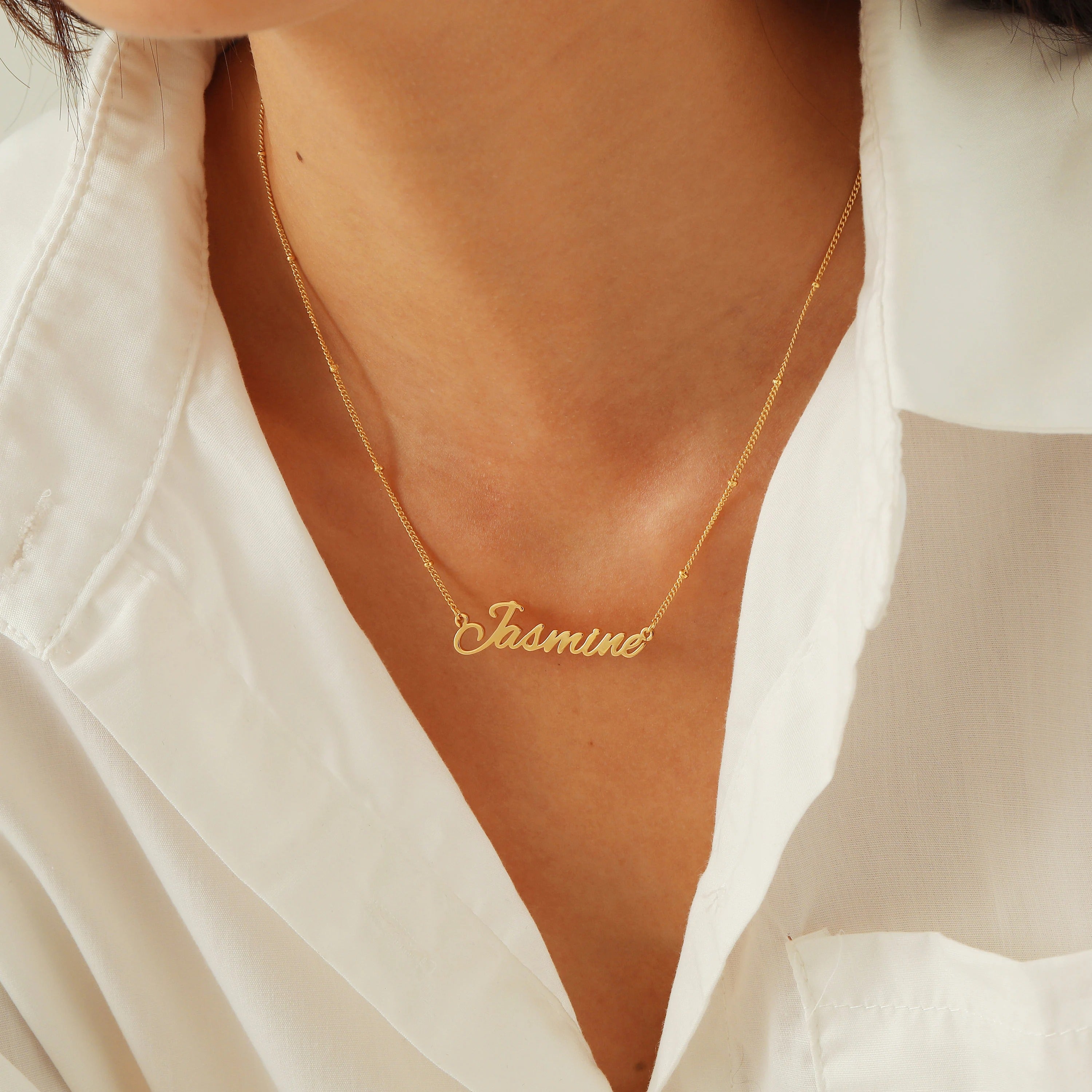 Personalized Custom Name Gold-Plated Necklace – Live Preview Design