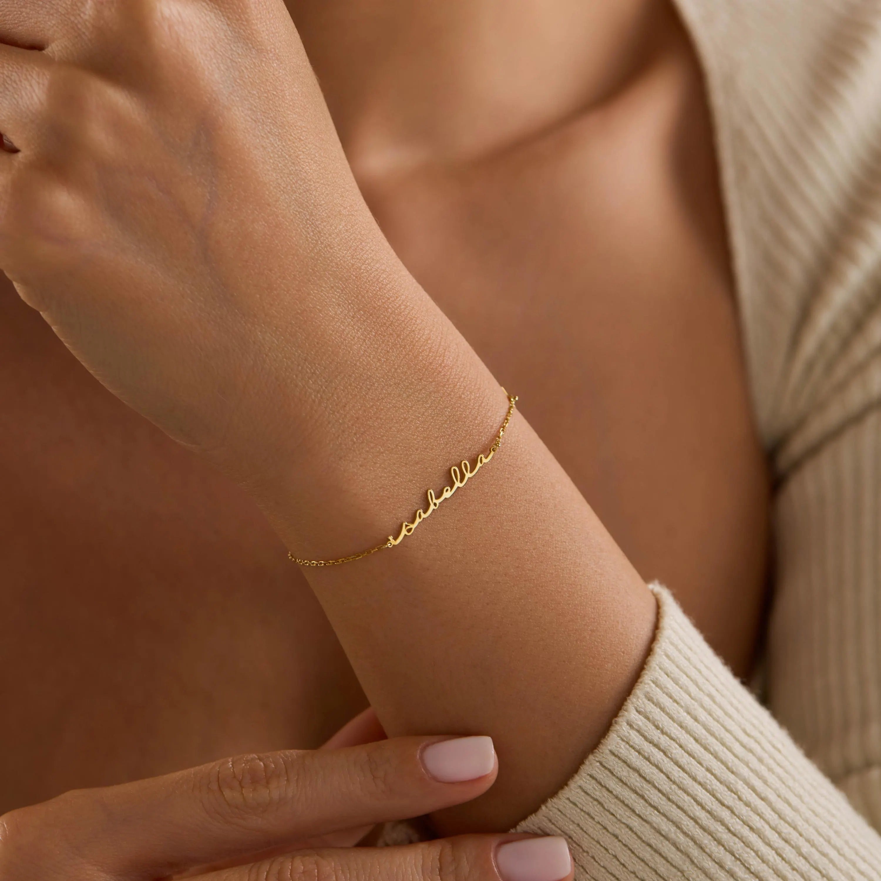 Elegant Custom Name Bracelet with Birthstone | Gold Plated Adjustable Chain