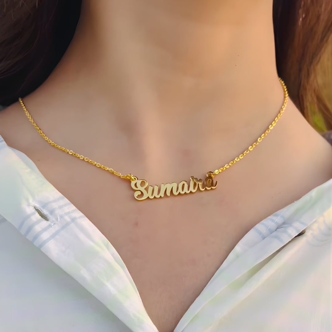 Custom Gold-Plated Name Necklace